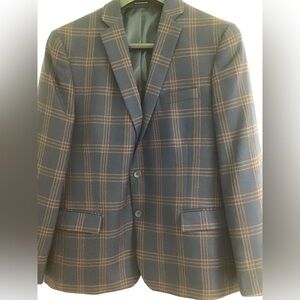 Stanford Blazer Size 48R Slim Navy Blue & Brown